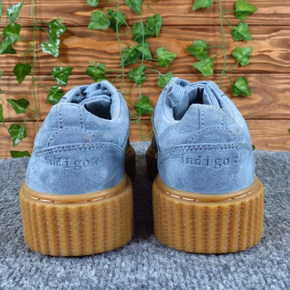 Indigo Rd. Cyndy Women Platform Sneaker‎ Size 6 Casual Blue Textile Creeper
